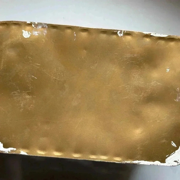 Metal Decorative Chipped Paint Design Chest Container - Picture 2 of 7